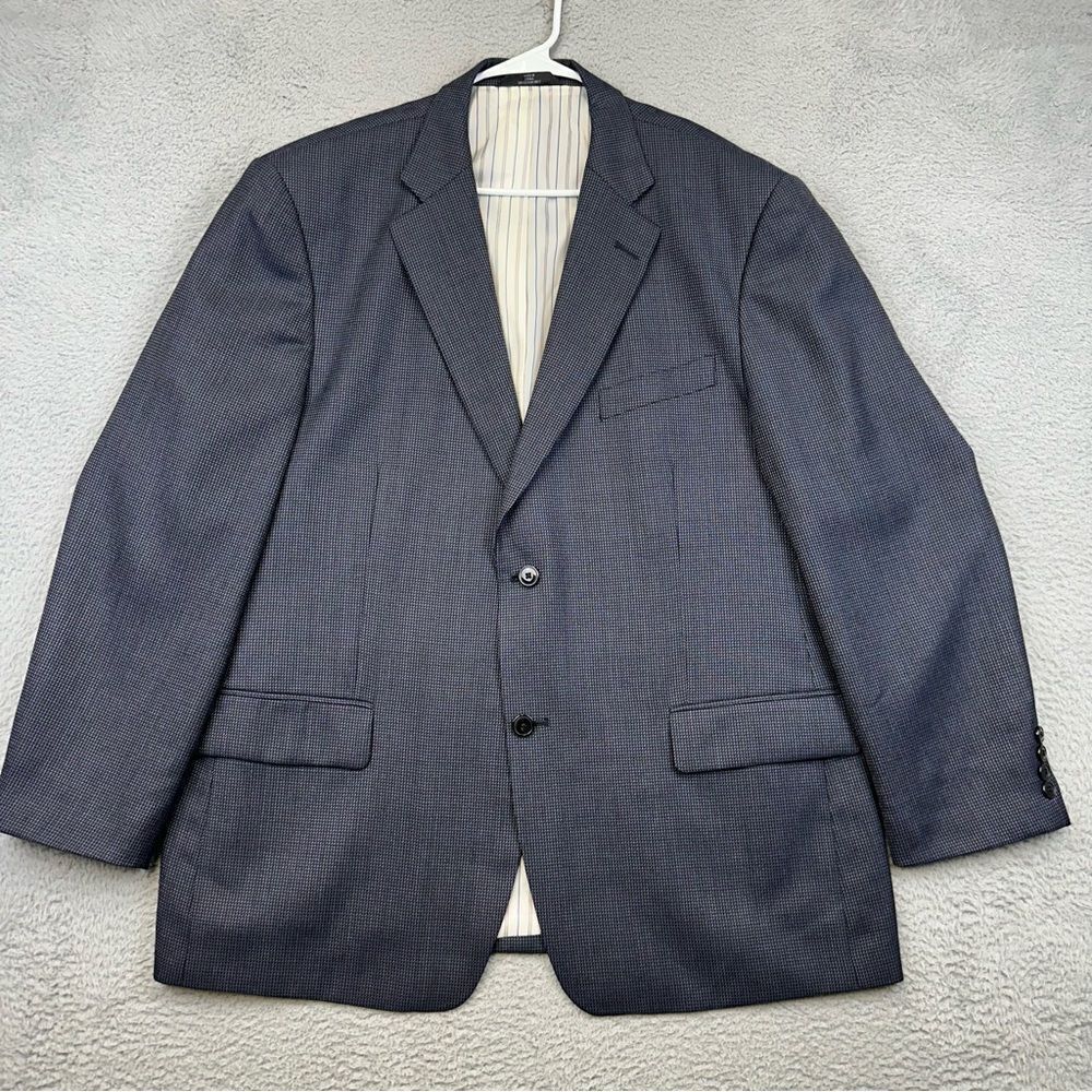 Haggar Blazer Mens 48R Blue Wool Blend 2 Button Business Casual Office Wedding